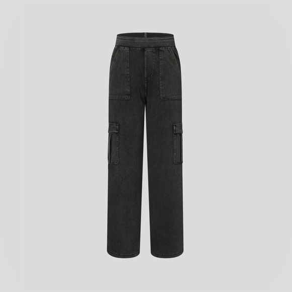 Halara Flex™ Mid Rise Straight Leg Stretchy Knit Casual Cargo Jeans |S Long| - Picture 1 of 8
